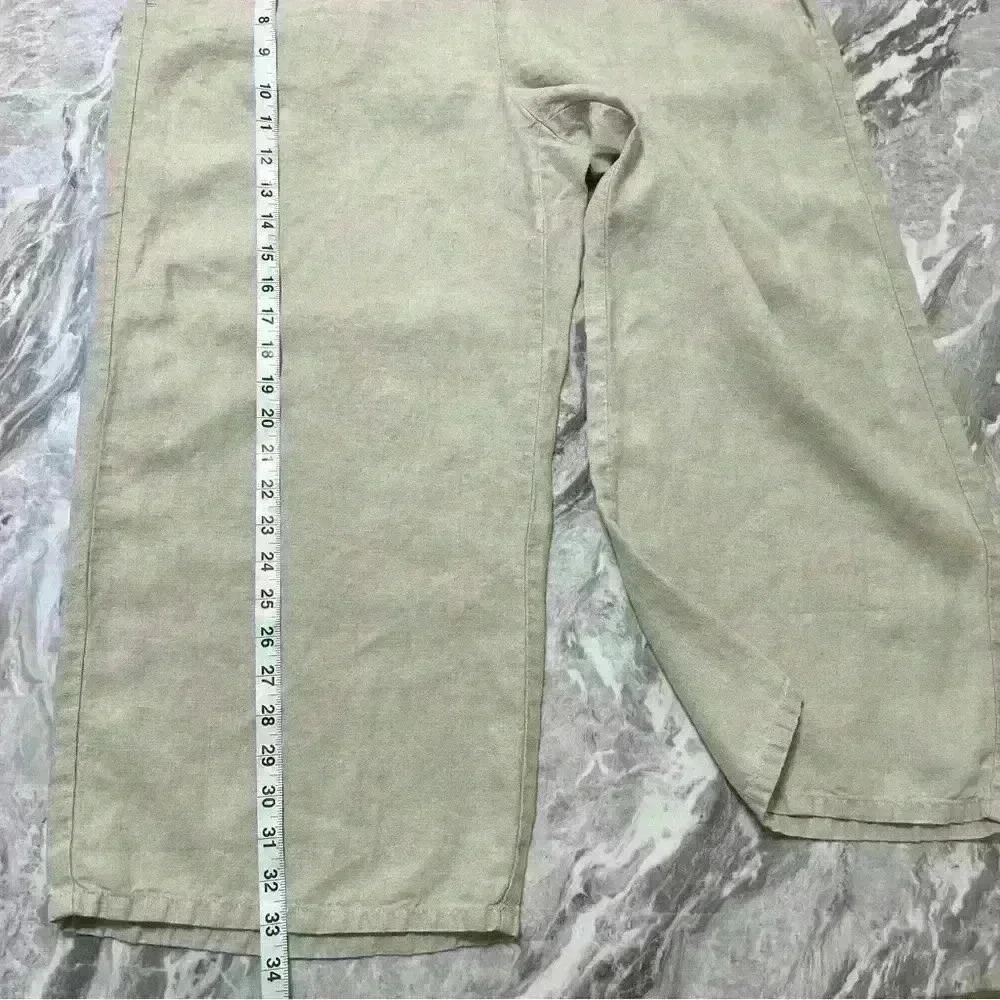 J. Jill Pants Womens L Petite Beige Love Linen Capri Straight Leg Pockets Boho - Picture 4 of 11